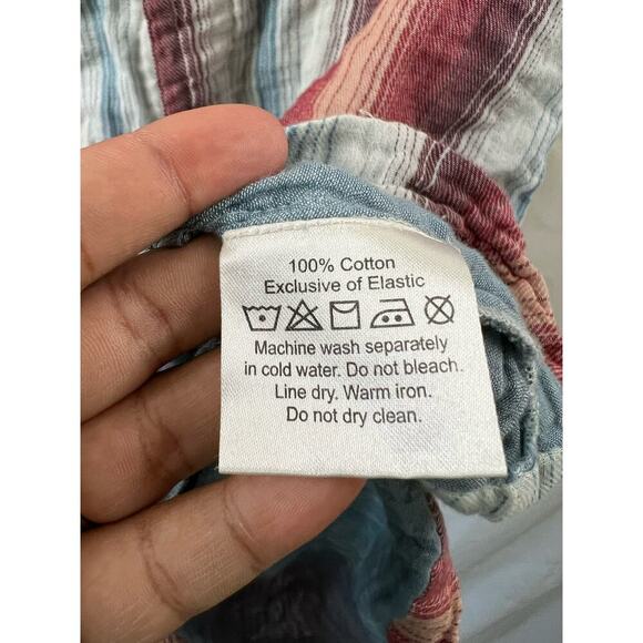 Earthbound Womens Striped Button Down Short Sleeve Romper Size XL - Picture 3 of 5